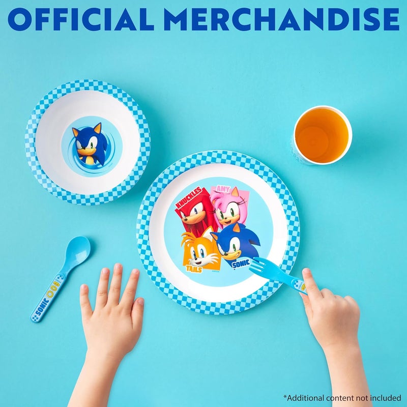 Get Trend Sonic the Hedgehog Dinnerware Sets for Kids, 5 Pc Tableware, Plate, Bowl, Cup, Spoon, Fork, Plates and Bowls Set, Gifts for Kids (Blue Sonic The Hedgehog) - Image 5